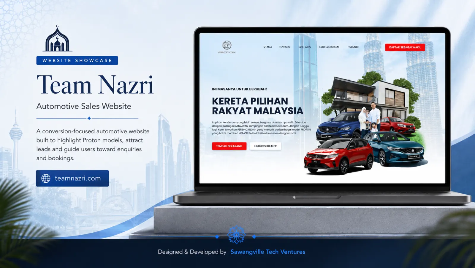Team Nazri — Proton Dealership — full site design