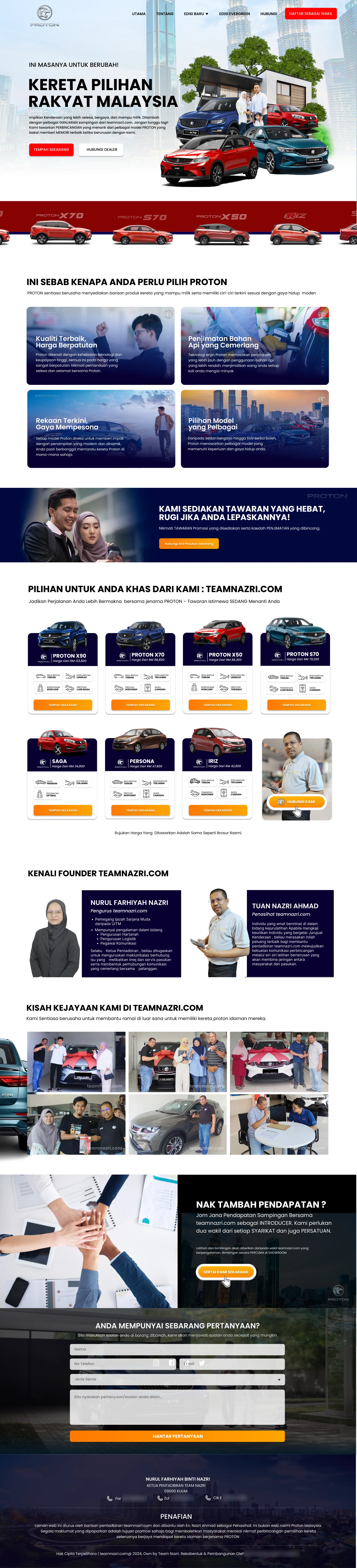 Team Nazri — Proton Dealership — the full homepage