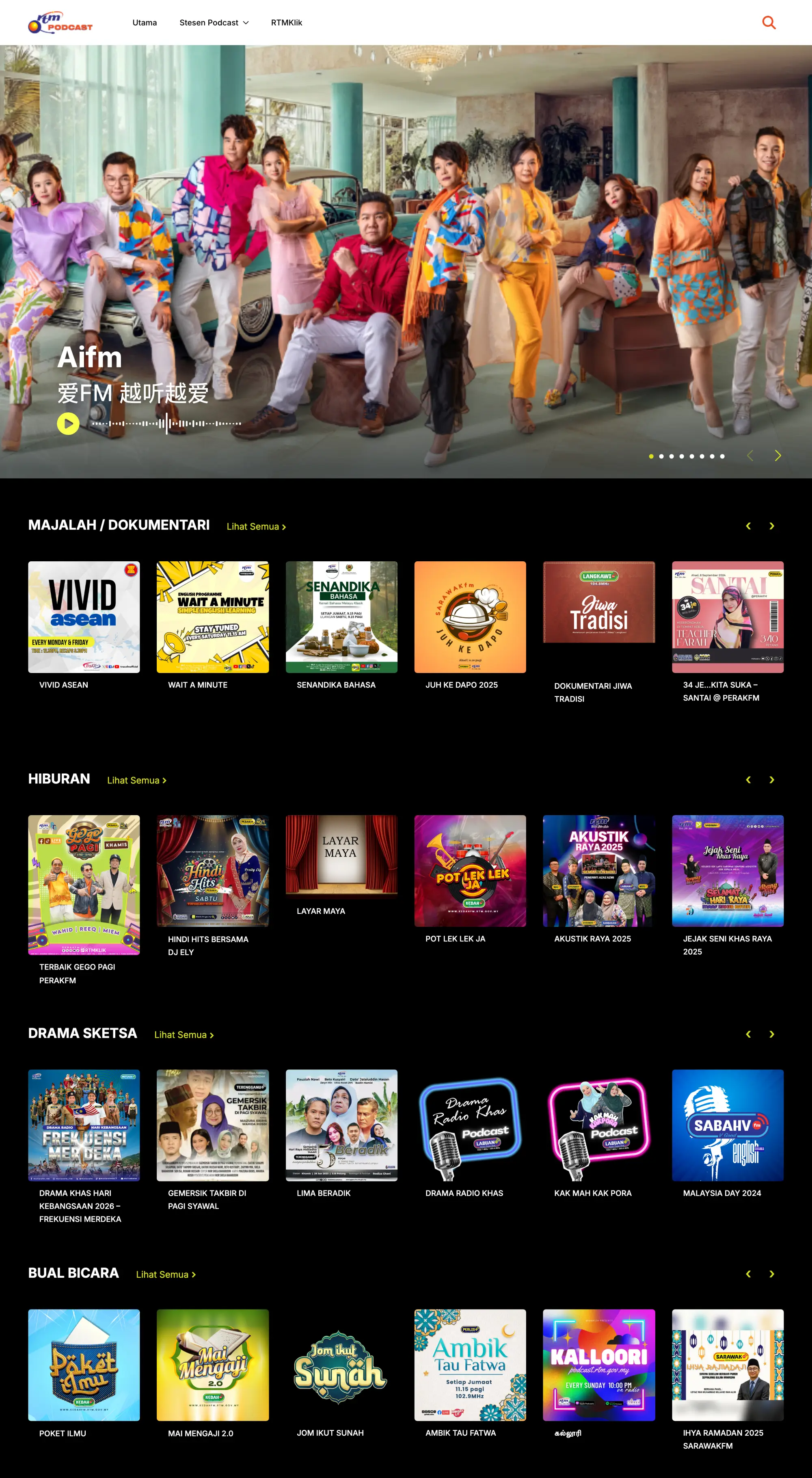 RTM Podcast — the full homepage