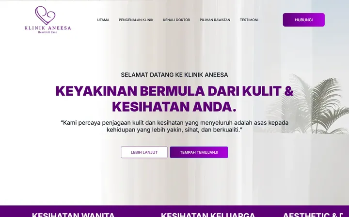 Klinik Aneesa website